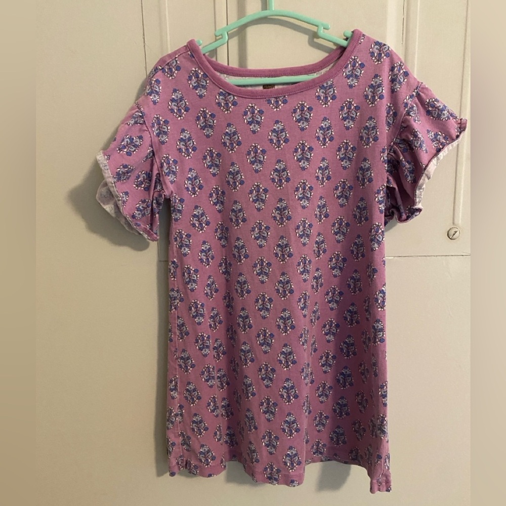 Tea Collection Purple Floral Short Sleeve Tunic